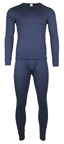 Thermo Set Winter Langarmshirt und Lange Unterhose ThermoTherm® Shirt Hose für Herren Unterwäsche Thermounterwäsche Funktionsunterwäsche, Blau L (52/54) von Generisch