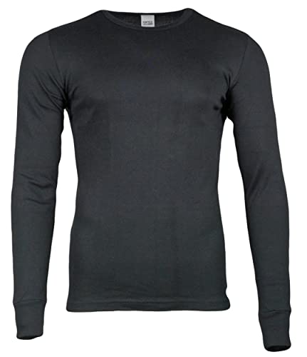 Thermo Unterhemd Langarmshirt Winter ThermoTherm® Langarm Shirt für Herren Funktionsshirt, Schwarz XL (56/58) von Generisch