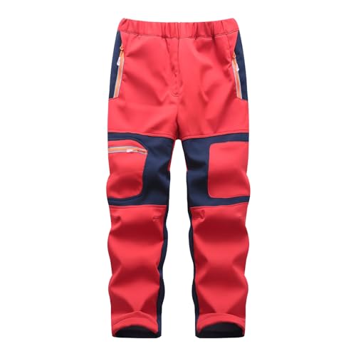 Thermohose Jungen, Softshellhose Kinder Gefüttert Warm Wasserdicht Schneehose Wanderhose Verschleißfest Sport Winter Outdoorhose Trekkinghose mit Tasche Winddicht Thermohose Skihose von Generisch