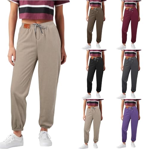 Thermohosen Damen Winter Gefüttert Dicke Warm Fleecehose Plüschhose Mit Fell Lang Thermohose Thermo Pants High Waist Mit Taschen Übergröße Fleece Jogginghose Schwarz Baumwolle Outdoor Sweatpants von Generisch