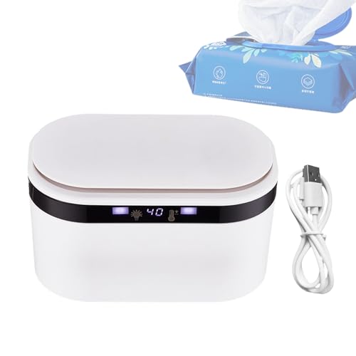 Thermostatische Wischtücher wärmere, tragbare USB -Heizung, 8.46x5,51in Kleinkinder Wet Wischtücher, sicherer hygienischer Spender, kompaktes leichte Design für Autoreisen, Picknickausflüge, Campingre von Generisch