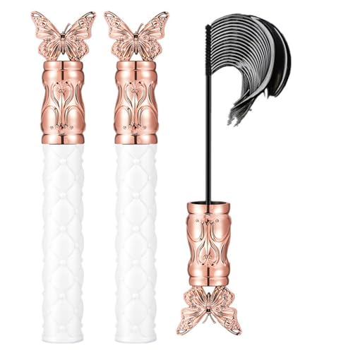 Thick And Long Curling Mascara, Waterproof Long-Lasting 3d Curling Eyelash Iron With No Flaking, Volume And Length Waterproof(2Pcs white bottle) von Generisch