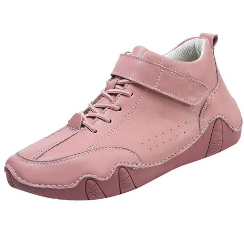 Thick Bottom Chunky Heel Women's Boots Breathable Round Head Chunky Heel Women's Shoes Schuhe Gelb Damen 42 (Pink, 36) von Generisch