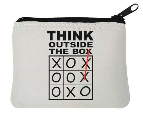 Think Outside The Box Tic Tac Toe Geldbörse aus Neopren, 12 x 9 cm, Weiß Think Outside The Box Tic Tac Toe Geldbörse aus Neopren, 12 x 9 cm, Weiß von Generisch