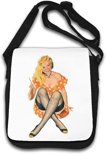 Tick Tack Toe Pin Up Babe Umhängetasche weiß von Generisch