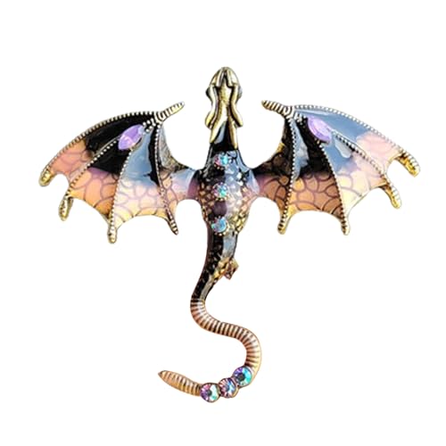 Tierbroschen für Frauen, Vintage-Brosche,Tier -Emaille-Brosche-Taschen-Anstecknadel - Modische Drachenflügel-Abzeichen-Mantelnadel, Anzug-Anstecknadel für Dating, Party von Generisch