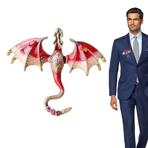 Tierbroschen für Frauen, Vintage-Brosche,Tier -Emaille-Brosche-Taschen-Anstecknadel - Modische Drachenflügel-Abzeichen-Mantelnadel, Anzug-Anstecknadel für Dating, Party von Generisch