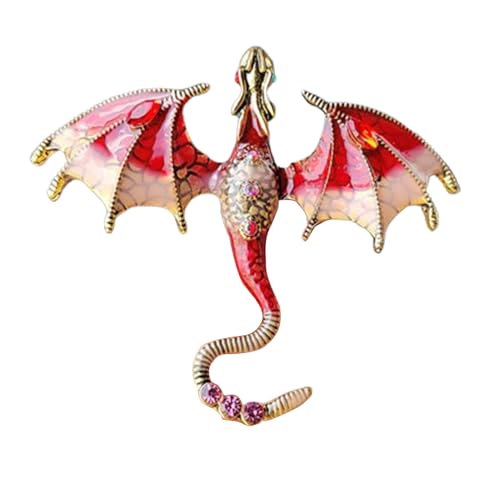 Tierbroschen und Anstecknadeln,Drachenbrosche, Männer Retro fliegender Drache für Anzüge, Modische Drachenflügel-Abzeichen-Mantelnadel, Anzug-Anstecknadel für Dating, Party von Generisch
