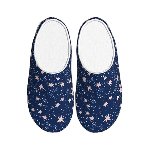 Tiny Star Damen Hausschuhe Flanell Haus Pantoffeln für Herren Galaxy rutschfeste Warme Winterschuhe für Indoor Outdoor, mehrfarbig, X-Small Men/ XX-Large Women von Generisch