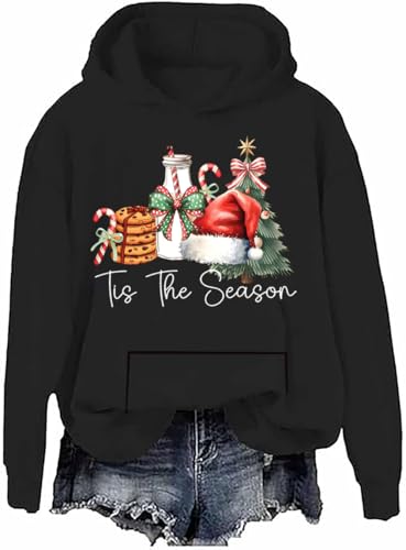 Tis The Season Hoodie Tis The Season Sweatshirt Tis The Season Christmas Shirt Xmas Holiday Pullover Hoodie, Schwarz , M von Generisch