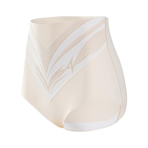 Titanfaser-Turmalin-Shaping-Shorts Bauch-Weg-Unterwäsche Bauchkontrolle Schrumpft Bauch und Gesäß Effektive Formung Selbstheizende Turmalin-Shorts Formende Shorts aus Titanfaser (01 Beige, XL) von Generisch