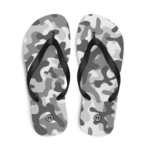 ToV Flip-Flops (Verschiedene Designs - 3 Größen) - limitiert auf je 50 Stück pro Design* (Grau - Camouflage, EU Schuhgrößensystem, Erwachsene, Alphanumerisch, M, Large) von Generisch