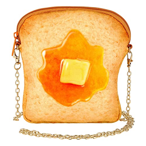 Toast Umhängetasche, süße Butter-Themen-Schultertasche, einzigartige Lebensmittel-Handtasche für Frauen, Butter Toast, 18cm Toast Umhängetasche, süße Butter-Themen-Schultertasche, einzigartige Lebensmittel-Handtasche für Frauen, Butter Toast, 18cm von Generisch