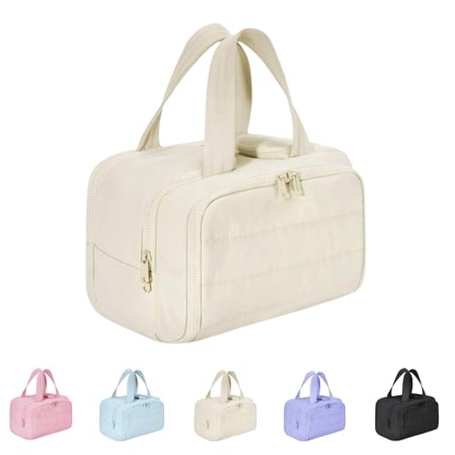 Toiletry Bag, Large Capacity Wide-Open Travel Cosmetic Bags for Women, 4-in-1 Multi-Functional Lightweight Makeup Bags,Multi-Functional Waterproof Toiletry Organizer (Beige) von Generisch