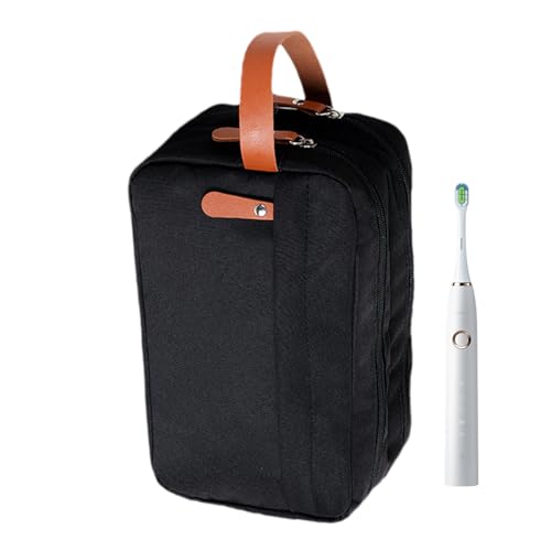 Toilettenfahrtenbeutel - Wasserbeständiger Doppelschicht Organizer, kompaktes tragbares Aufbewahrungsfall | Smart Design mit Griffgurt, funktionales Kit für die Pflege von Rasierzubehör Männer Kosmeti von Generisch