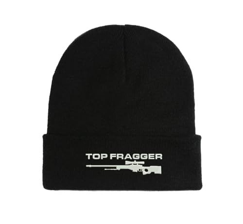 Top Fragger AWP Gaming Logo Bestickte Beanie Mütze Wintermütze Schwarz, Schwarz , Einheitsgröße von Generisch