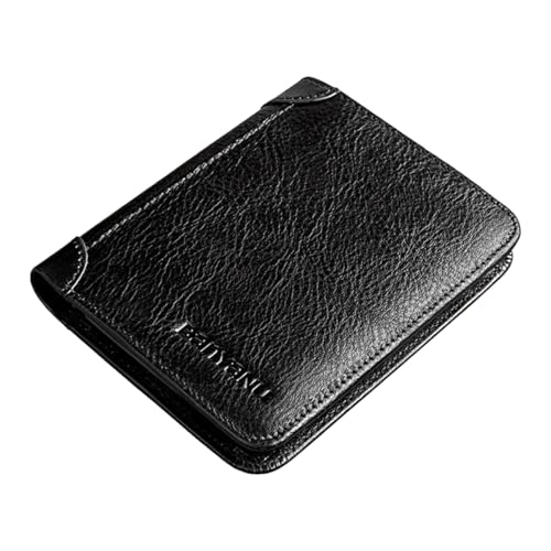 Top Grain Rindsleder Herren Geldbörse Slim Trifold Design mit 12 Kartenfächern und Münzfach Blockierung Anti-Diebstahl Kurze Brieftasche Ultra Dünn Multifunktions Geldbörse für den täglichen Gebrauch von Generisch