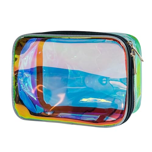 TotePrint Regenbogen Make-up-Tasche große Kapazität transparente Aufbewahrung Tasvhr Waschbeutel tragbare Reißverschluss wasserdichte Kosmetik Geschenktasche Frau (437-1) von Generisch
