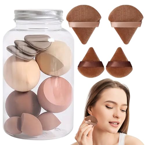 Touch-Schwämme – weiches Set, Mini-Make-up-Applikatoren | Kompaktes Mischschwämme-Set, glatte Puderquaste Anwendung für Gesichtskontur Highlight Concealer Frauen Geschenk Reise Kosmetik Verwendung von Generisch