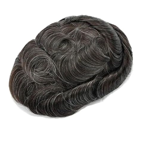 Toupet für Herren, Lace-Front-Perücke, Doppelknoten, Mono-NPU, Echthaar, Kapillarprothese, 30 mm, gewelltes Haar, 7 x 10 # 130 # 220 Toupet für Herren, Lace-Front-Perücke, Doppelknoten, Mono-NPU, Echthaar, Kapillarprothese, 30 mm, gewelltes Haar, 7 x 10 # 130 # 220 von Generisch
