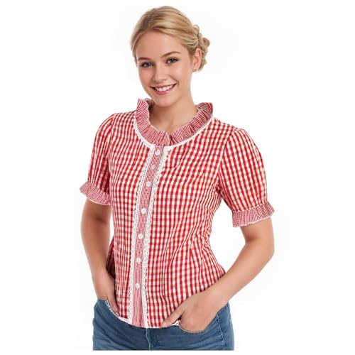 Generisch Trachtenbluse Damen Rot Weiss Kariert Trachten Oberteil Damen Taillierte Trachten Bluse Kurzarm Trachtenbluse Modern Oktoberfest Outfit Trachtenblusen Traditionelle BayerischeTrachtenshirt Generisch Trachtenbluse Damen Rot Weiss Kariert Trachten Oberteil Damen Taillierte Trachten Bluse Kurzarm Trachtenbluse Modern Oktoberfest Outfit Trachtenblusen Traditionelle BayerischeTrachtenshirt von Generisch