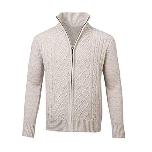 Trachtenjanker Für Herren Leicht Strick Modern Lang Cardigan Strickjacke Oversize Herbst 3XL Ohne Kapuze Sweatjacke Trachtenjacke mit Reißverschluss Langarm Trachtenjanker Wintermantel von Generisch
