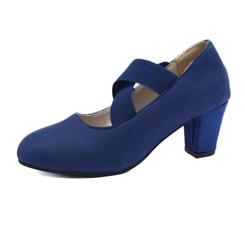 Trachtenschuhe Damen Chunky Pumps Brautschuhe Geschlossene Bequeme Spangenpumps Plateau Tanzschuhe Blockabsatz Hochzeiten Breite Füße Hochzeitsschuhe Weite H Keilpumps von Generisch