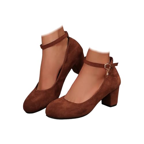 Trachtenschuhe Damen Dirndl Schuhe Damen Pumps Oktoberfest Spangenpumps Blockabsatz Mary Jane Elegant Tanzschuhe Brautschuhe zum Hineinschlüpfen Riemchen High Heels Absatzschuhe von Generisch