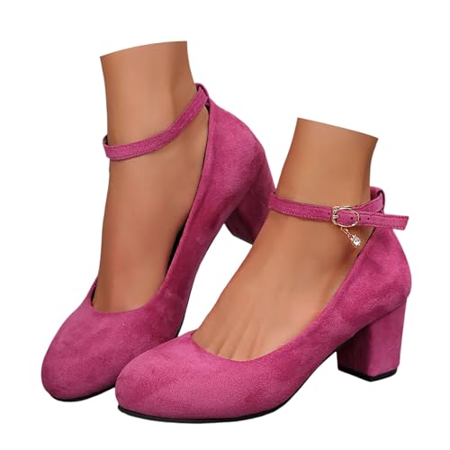 Trachtenschuhe Damen Dirndl Schuhe Damen Pumps Oktoberfest Spangenpumps Blockabsatz Mary Jane Elegant Tanzschuhe Brautschuhe zum Hineinschlüpfen Riemchen High Heels Absatzschuhe von Generisch