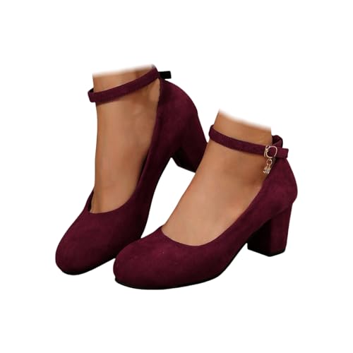 Trachtenschuhe Damen Dirndl Schuhe Damen Pumps Oktoberfest Spangenpumps Blockabsatz Mary Jane Elegant Tanzschuhe Brautschuhe zum Hineinschlüpfen Riemchen High Heels Absatzschuhe von Generisch