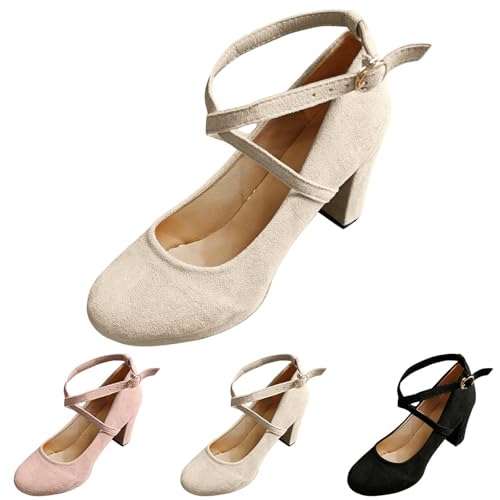Trachtenschuhe Damen Pumps Brautschuhe Dirndl Schuhe Elegant und Bequem Chunky Geschlossene Spangenpumps Plateau Tanzschuhe Breite Füße Blockabsatz Hochzeiten Hochzeitsschuhe Weite Keilpumps von Generisch