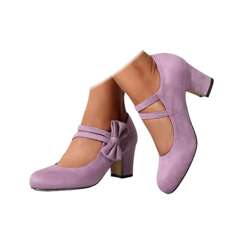 Trachtenschuhe Damen Pumps Dirndl Schuhe Mit Fliegen Oktoberfest Spangenpumps Mary Jane Absatzschuhe Elegant High Heels Tanzschuhe Brautschuhe Damenschuhe Und Bequem Flache Für Riemchen von Generisch