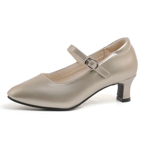 Trachtenschuhe Damen Pumps Elegant Bequem Dirndl Schuhe Absatzschuhe Riemchen Trachten High Heels Tanzschuhe Mit Absatz Oktoberfest Schuhe Festlich Damenschuhe Für Oktoberfest Gold 41 von Generisch