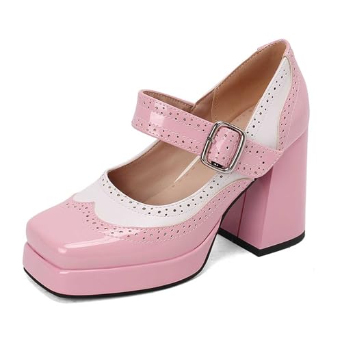 Trachtenschuhe Damen Pumps Elegant und Bequem Dirndl Absatzschuhe Schuhe Riemchen Trachten High Heels Tanzschuhe mit Absatz Festlich Damenschuhe für Oktoberfest von Generisch