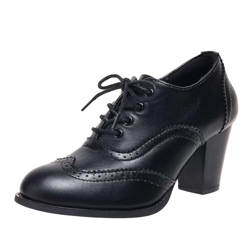 Trachtenschuhe Damen Pumps Mary Jane Halbschuhe Blockabsatz Breite Füße Keilpumps Dirndl Spangenpumps High Heels Chunky Elegant Lederschuhen für Partys Tanzen Brautschuhe von Generisch