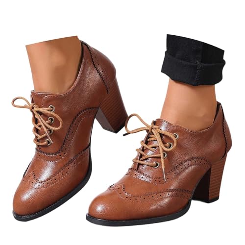 Trachtenschuhe Damen Pumps Mary Jane Halbschuhe Blockabsatz Breite Füße Keilpumps Spangenpumps High Heels Chunky Elegant Riemchenpumps Damenschuhe Schuhe für Partys Tanzen von Generisch