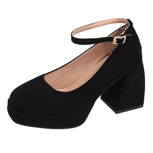 Trachtenschuhe Pumps Damen Breite Füße Tanzschuhe Elegant Absatzschuhe Atmungsaktiv Runde Zehe High Heels Dicker Absatz Halbschuhe Klassische Absatzschuhe Dirndl Schuhe von Generisch