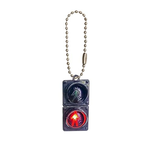 Traffic Light Keychain Creative Traffic Lights Key Ring Chain Car Keyring Handbag Decor Key Holder Schlüsselanhänger Partner Holz (B, One Size) von Generisch