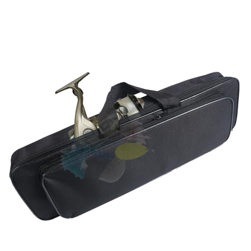 Tragbare Angeltasche – zusammenklappbare Angelrutentasche | Rutenhalter | Werkzeug-Organizer | Rollenzubehör | Aufbewahrungstasche für Angelgeräte | Aufbewahrungstasche mit mehreren Taschen von Generisch