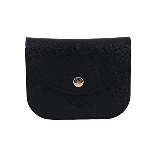 Tragbare quadratische Geldbörse aus PU-Leder, Geldbörse, Kartenhalter, Schmuck-Organizer, kleine Schlüsseltasche, Schwarz von Generisch