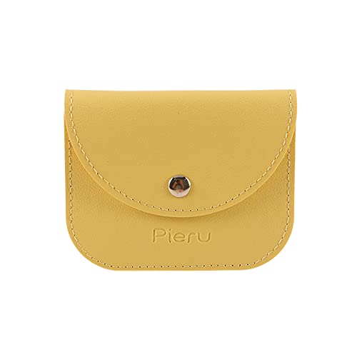 Tragbare quadratische Geldbörse aus PU-Leder, Geldbörse, Kartenhalter, Schmuck-Organizer, kleine Schlüsseltasche, gelb von Generisch