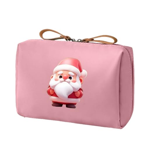 Tragbarer Kulturbeutel, Make-up-Tasche mit großem Fassungsvermögen - Make-up-Aufbewahrungstaschen mit Weihnachtsmannmuster,Make-up-Organizer-Tasche, Reise-Kulturbeutel für Frauen, Weihnachts-Make-up-P von Generisch