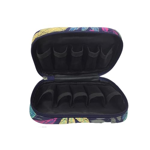 Tragetasche, Kulturbeutel, Öl-Tragetasche, stoßfeste Druckmuster-Tasche, stabiler Schalen-Organizer schützt bis zu 10 Flaschen, perfekt für den Außenbereich, mit Doppelreißverschluss, Bllack, Refer to von Generisch