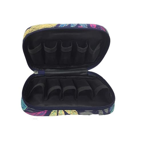 Tragetasche, Kulturbeutel, Öl-Tragetasche, stoßfeste Druckmuster-Tasche, stabiler Schalen-Organizer schützt bis zu 10 Flaschen, perfekt für den Außenbereich, mit Doppelreißverschluss, blau, Refer to von Generisch