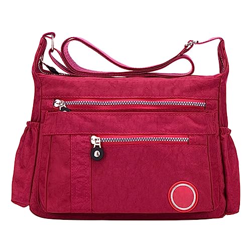 Tragetasche für Damen, elegant, leicht, lässig, Schultertasche, Geldbörse, Büchertasche, Geldbörsen für Damen, rot, Einheitsgröße von Generisch