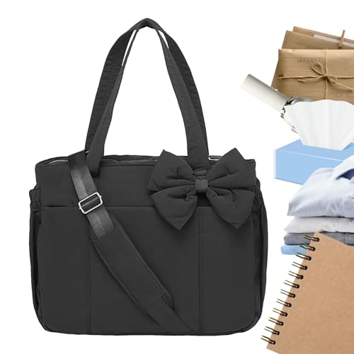 Tragetasche mit Schleife für Damen, Stylische Damenhandtaschen, Elegante Handtasche mit verstellbarem Trageriemen und Pouch als Clutch für Büro Hochzeiten Schule Reisen Party Arbeit von Generisch
