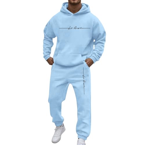 Trainingsanzüge Herren Jogginganzug Gradientenfarbe 2 Teilig Hip Hop Y2K Tracksuit Hoodies + Jogginghosen Männer Freizeitanzüge Kapuzenpullover Casual Bequeme Sportanzug von Generisch