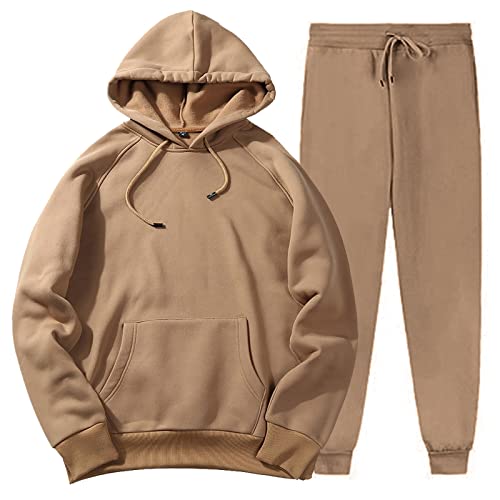 Trainingsanzug Herren 2 Piece Jogginganzug Set mit Taschen 2024 Mode Pullover Hoodies mit Hose Männer Winter Baggy Sportanzug Freizeitanzug Y2K Sweatshirt Anzug Tracksuit von Generisch