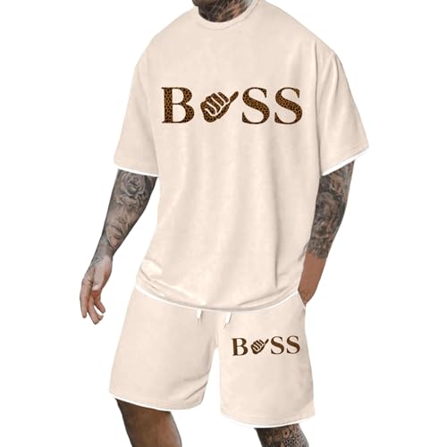 Trainingsanzug Herren 2 Teiler Y2K Oversized Mode Jogginganzug Streetwear Bequeme Atmungsaktiv Sommer Outfit Sport Kleidung Zweiteiler Männer Fitnessanzug Kurzarm T-Shirt + Shorts Set Trainingsanzug Herren 2 Teiler Y2K Oversized Mode Jogginganzug Streetwear Bequeme Atmungsaktiv Sommer Outfit Sport Kleidung Zweiteiler Männer Fitnessanzug Kurzarm T-Shirt + Shorts Set von Generisch