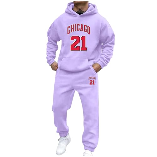 Trainingsanzug Herren Chicago 21 Trikot Jogginganzug Warm Gefüttert Sportanzug Einfarbig Y2K Hip Hop Hoodie Hausanzug mit Taschen Kapuzenpullover Jogginghose Tracksuit Set Trainingsanzug Herren Chicago 21 Trikot Jogginganzug Warm Gefüttert Sportanzug Einfarbig Y2K Hip Hop Hoodie Hausanzug mit Taschen Kapuzenpullover Jogginghose Tracksuit Set von Generisch